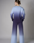 Navy Dip-Dye Long Sleeve Crew Neck Sweatshirt