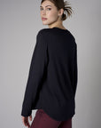 Upgrade your collection with the refreshing 'Black' Beth Long Sleeve T-Shirt.