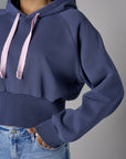 Go bold with the 'Navy' Cropped Hoodie Sweatshirt, designed for standout style.