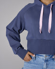 Go bold with the 'Navy' Cropped Hoodie Sweatshirt, designed for standout style.