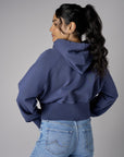 Go bold with the 'Navy' Cropped Hoodie Sweatshirt, designed for standout style.