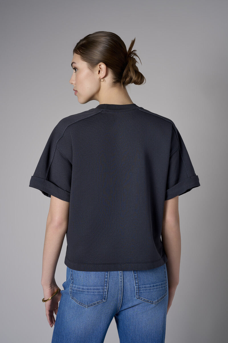 The 'Black' Brie Sweatshirt delivers both comfort and refined flair.