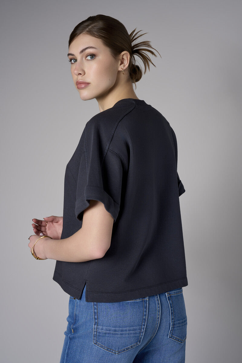The 'Black' Brie Sweatshirt delivers both comfort and refined flair.