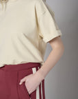 Redefine chic with the 'Bone White' Brie Sweatshirt – the perfect finishing touch.