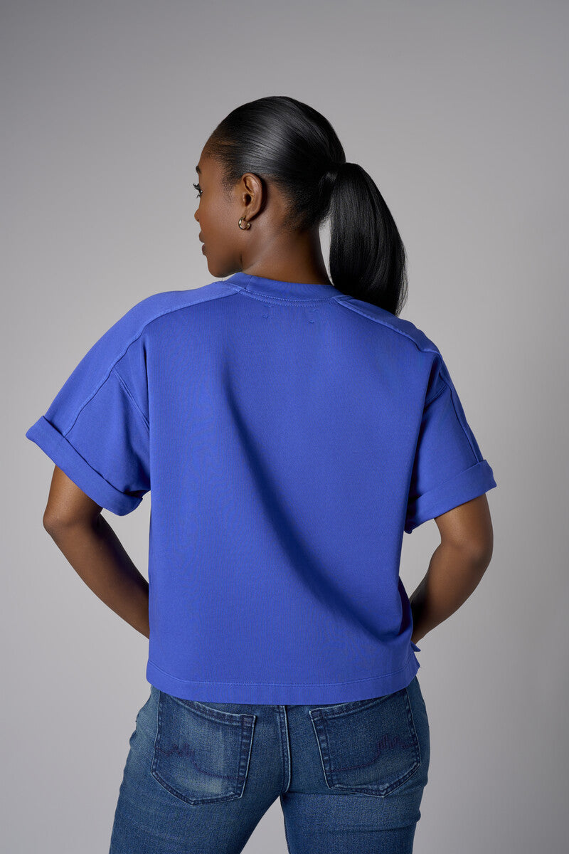 Step up your look with this unique 'Royal Blue Sweatshirt.
