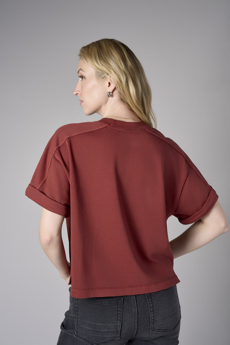 Inject your wardrobe with the vivid 'Maroon' Brie Sweatshirt.
