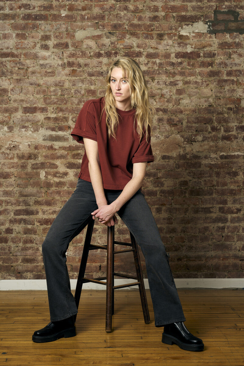 Inject your wardrobe with the vivid 'Maroon' Brie Sweatshirt.