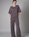 Add sophistication with the refined 'Dark Gray' Elbow Sleeve Top.