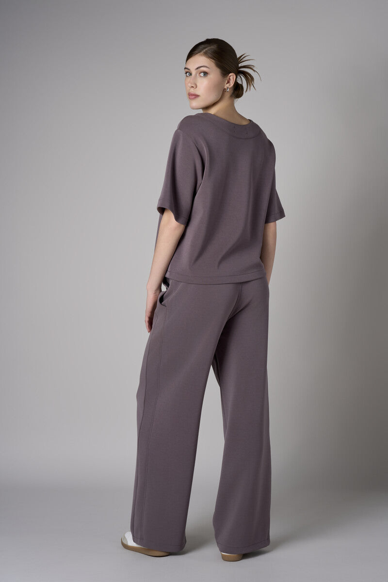 Add sophistication with the refined 'Dark Gray' Elbow Sleeve Top.