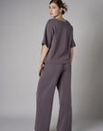 Add sophistication with the refined 'Dark Gray' Elbow Sleeve Top.