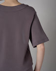 Add sophistication with the refined 'Dark Gray' Elbow Sleeve Top.