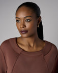 The perfect blend of style and color: 'Earth' Elbow Sleeve Top.