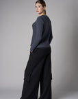 Stand out in our chic Henley Top in beautiful 'Charcoal'.