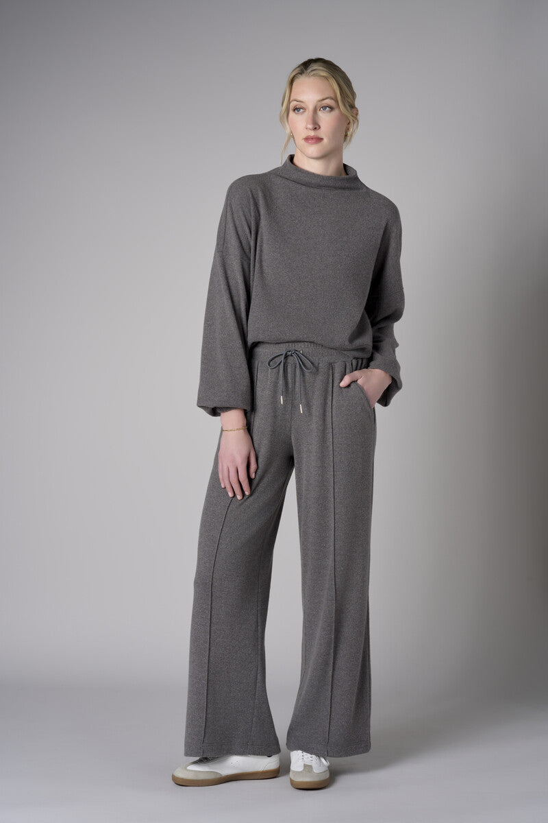 Love your look in the refreshing 'Gray' Funnel Neck Top.