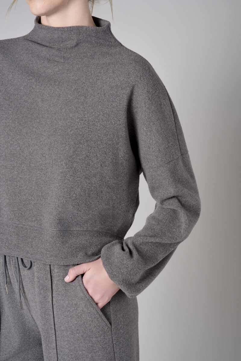 Love your look in the refreshing 'Gray' Funnel Neck Top.