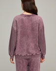 Plum Reverse Loop Spliced Sweatshirt