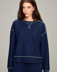 Midnight Contrast Stitch Sweatshirt