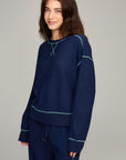 Midnight Contrast Stitch Sweatshirt