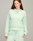 Mint Contrast Stitch Sweatshirt