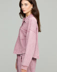 Dusty Rose Cropped Knit Shacket