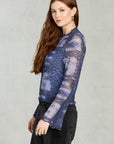 Midnight Long Sleeve Lace Top