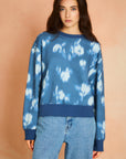 Cadet Blue Classic Printed Sweatshirt