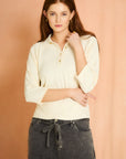 Cream Dolman Sleeve Polo