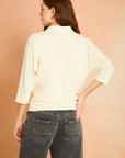 Cream Dolman Sleeve Polo