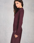 Plum Long Sleeve Boat Neck Top