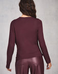 Plum Long Sleeve Boat Neck Top