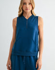 Blue Opal Sleeveless Half Zip Sweatshirt