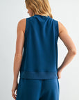 Blue Opal Sleeveless Half Zip Sweatshirt