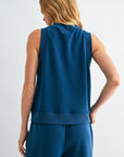 Blue Opal Sleeveless Half Zip Sweatshirt