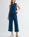 Blue Opal Sleeveless Half Zip Sweatshirt