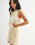 Pearl Sleeveless Half Zip Sweatshirt