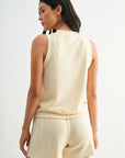 Pearl Sleeveless Half Zip Sweatshirt