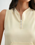 Pearl Sleeveless Half Zip Sweatshirt
