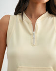 Pearl Sleeveless Half Zip Sweatshirt
