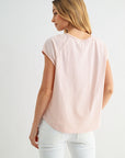 Pink Raglan Sleeve Graphic Tee