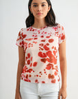 Pink Multi Print Short Sleeve Mesh Tee