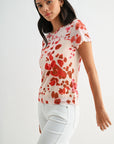 Pink Multi Print Short Sleeve Mesh Tee