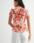 Pink Multi Print Short Sleeve Mesh Tee