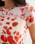 Pink Multi Print Short Sleeve Mesh Tee