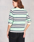 Mint 3/4 Sleeve Striped Knit Top