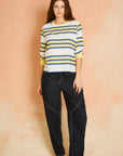 Sunlight 3/4 Sleeve Striped Knit Top
