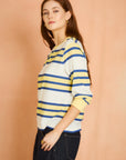 Sunlight 3/4 Sleeve Striped Knit Top