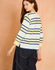 Sunlight 3/4 Sleeve Striped Knit Top