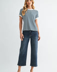 Navy Stripe Ringer Tee