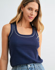 Navy Square Neck Tank