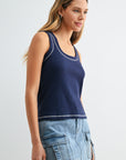 Navy Square Neck Tank